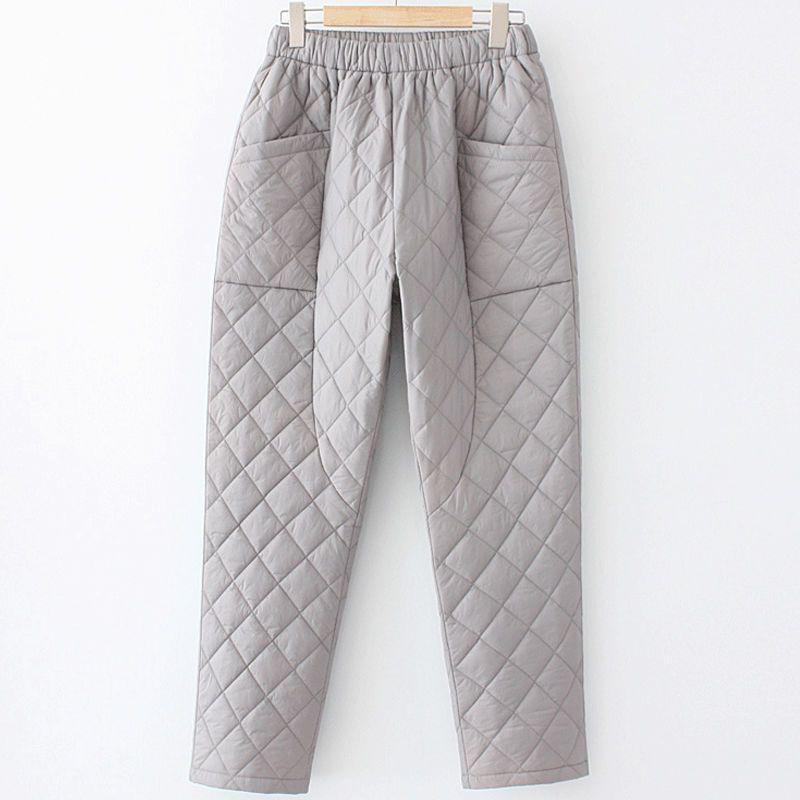 Pantaloni groși de iarnă pentru femei plinute, pentru vârsta mijlocie și vârstnici - Pantaloni călduroși din bumbac pentru vreme rece