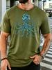 Word Art Octopus Sea Dive Text Graphic Unisexs Front Print T Shirt Ocean Creature Tee Casual Short Sleeve Top Sea Diving Lover Gift