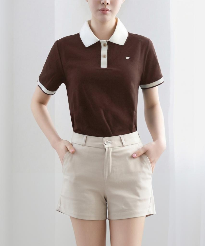 Keulleiseu Upf30 Certified Pk Short Sleeve T-Shirt With Collar Line Point_Black Line Collar