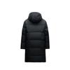 Anta Comfortable Breathable Solid Color Zipper Hooded Mid-Length Down Jacket Women Outerwear Basic-Black 162518902-2