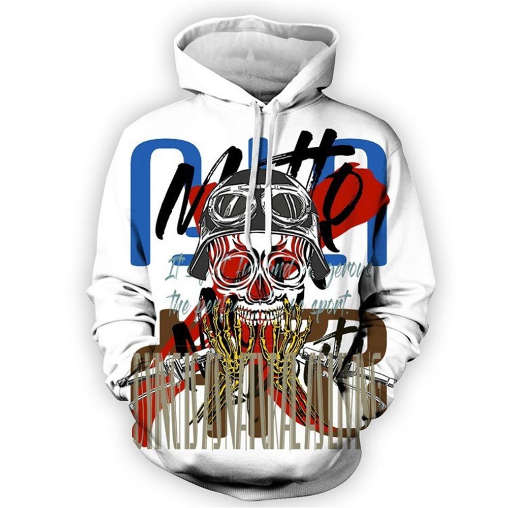 Halloween Cartoon Men Sweatshirt Graffiti Pattern Hooded Salt Animation Printed Loose Tide Top