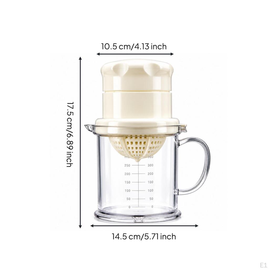Manual Hand Juicer Clear Fruit Press Measuring Marks