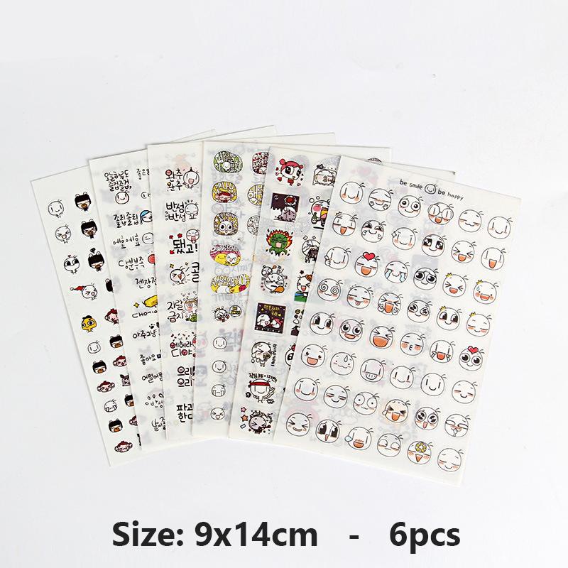 5pcs/6pcs Cute Cartoon Rabbit Animals Sticker PVC Diary Sticker Scrapbook Decoration Stationery Stickers for Cup Mobile Phone