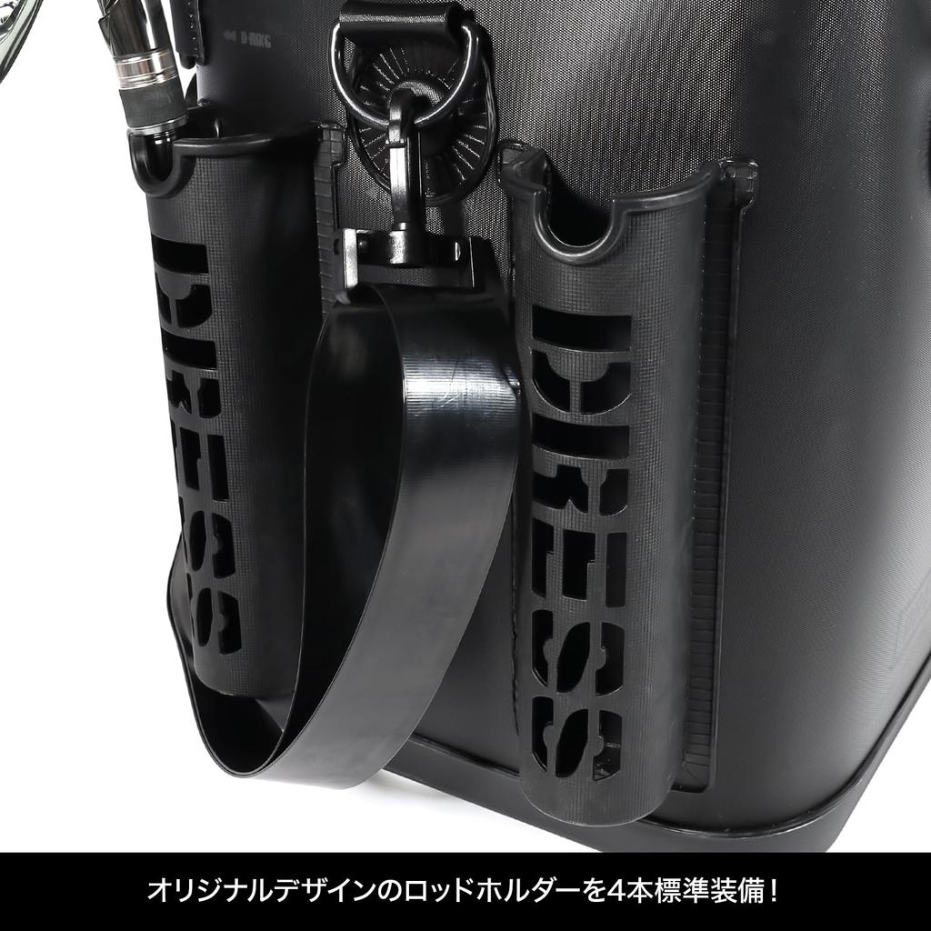 Dress Bakkan Mesh Stealth Black 34L Renewed Rod Holder EVA Multifunctional Fishing Tackle Bag Fishing Gear Case Disaster Prevention Storage Container
