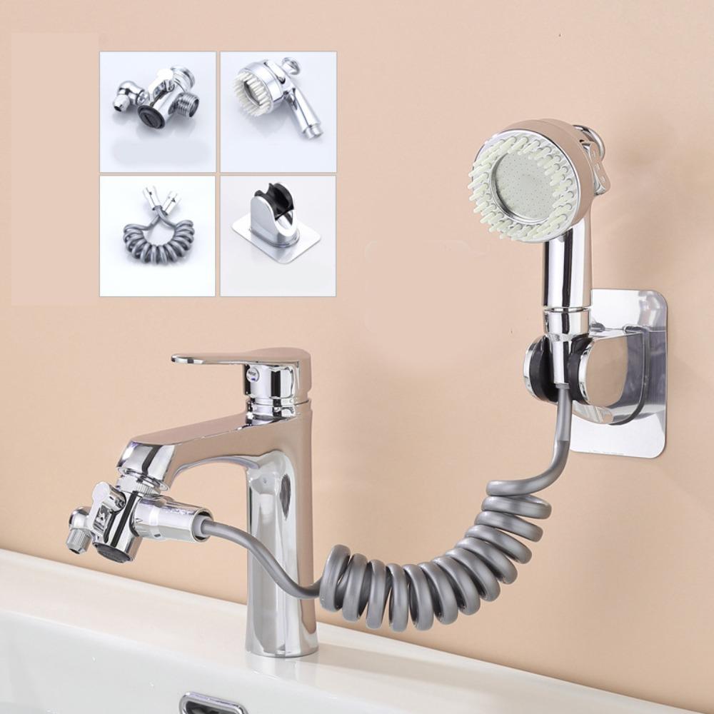 Stylish Chrome Finish Bathroom Faucet Multi-functional Durable Sink Hose Sprayer Universal Shower Spray Head Kitchen серебряный