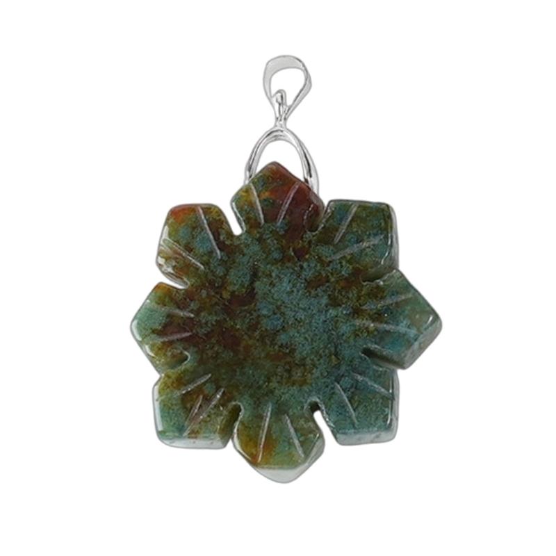 Handcraft Snowflake Agate Necklace Unique Stone Christmas Jewelry Suitable for Everyday Elegant