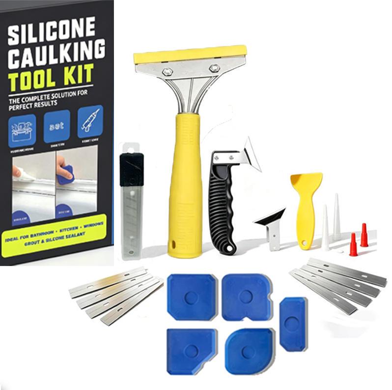 5-Piece Silicone Caulk and Grout Tool Set for Kitchen, Bathroom, Floors, and Windows