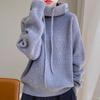 Thickened Knitted Sweatshirt Women's Autumn Winter Warm Loose Hoodie Lazy Style Casual Long Sleeve Hooded Sweater
