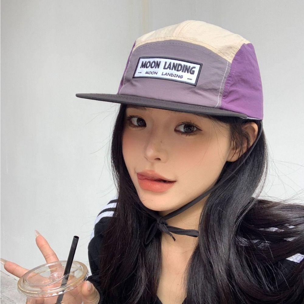 

Flat-brimmed American Style Baseball Hat Cotton Sunscreen Hat Casual Peaked Cap Outdoor фіолетовий