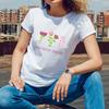 Summer Womens Short Sleeve CottonTShirt FlowerPositiveThoughts Print for Outdoor Summer Days Young Women with an Uplifting Style