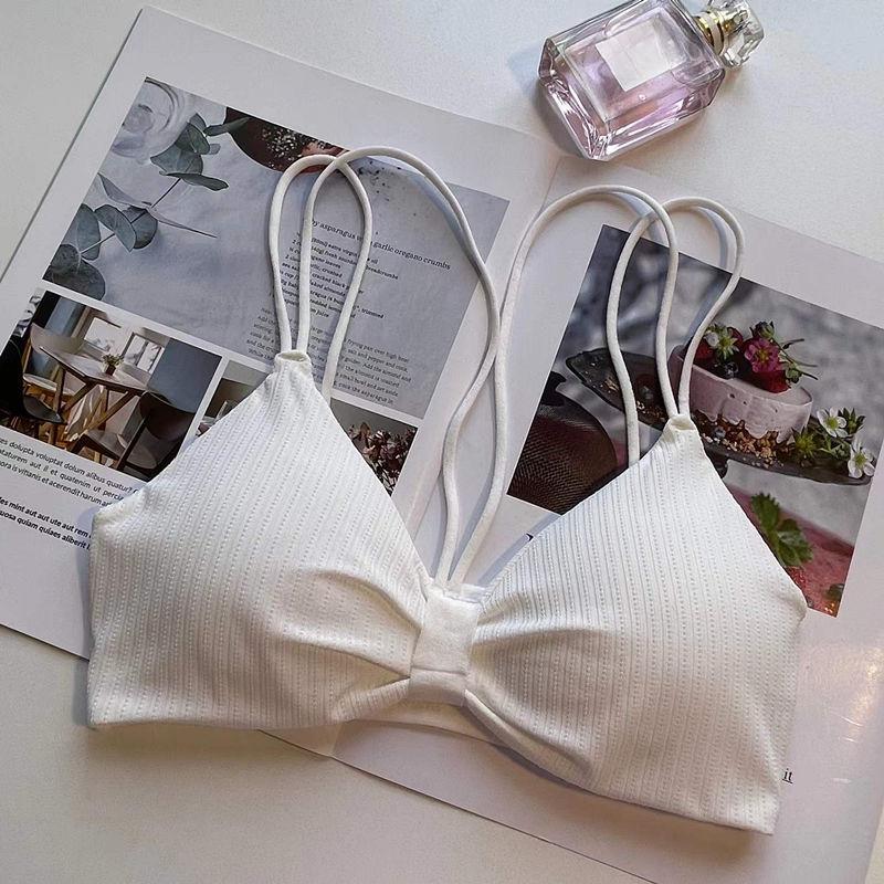 

Летнее нижнее белье для студентов Дышащая мягкая майка для женщин Беспроводной бюстгальтер без спинки в японском стиле M белый