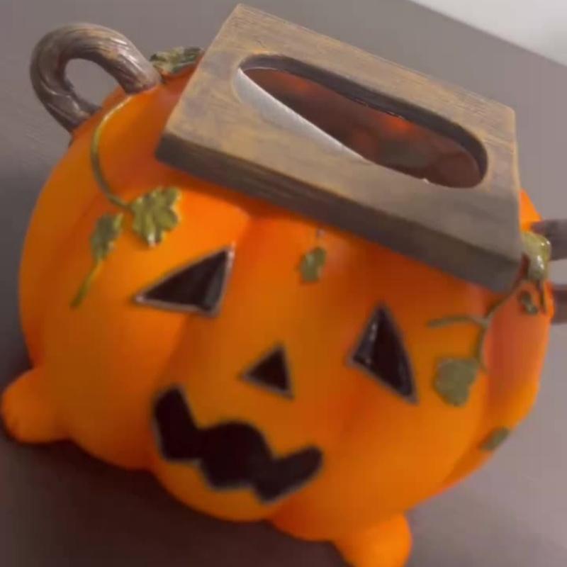 1 Pc Spooky Halloween Pumpkin Tissue Box Holder Universal Dispenser For Bathroom Kitchen Halloween Home Decoration Accessories