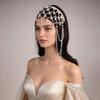 Handmade Tassel Pendant Forehead Chain Hair Jewelry Pearls Chain Headbands  Wedding Ceremony