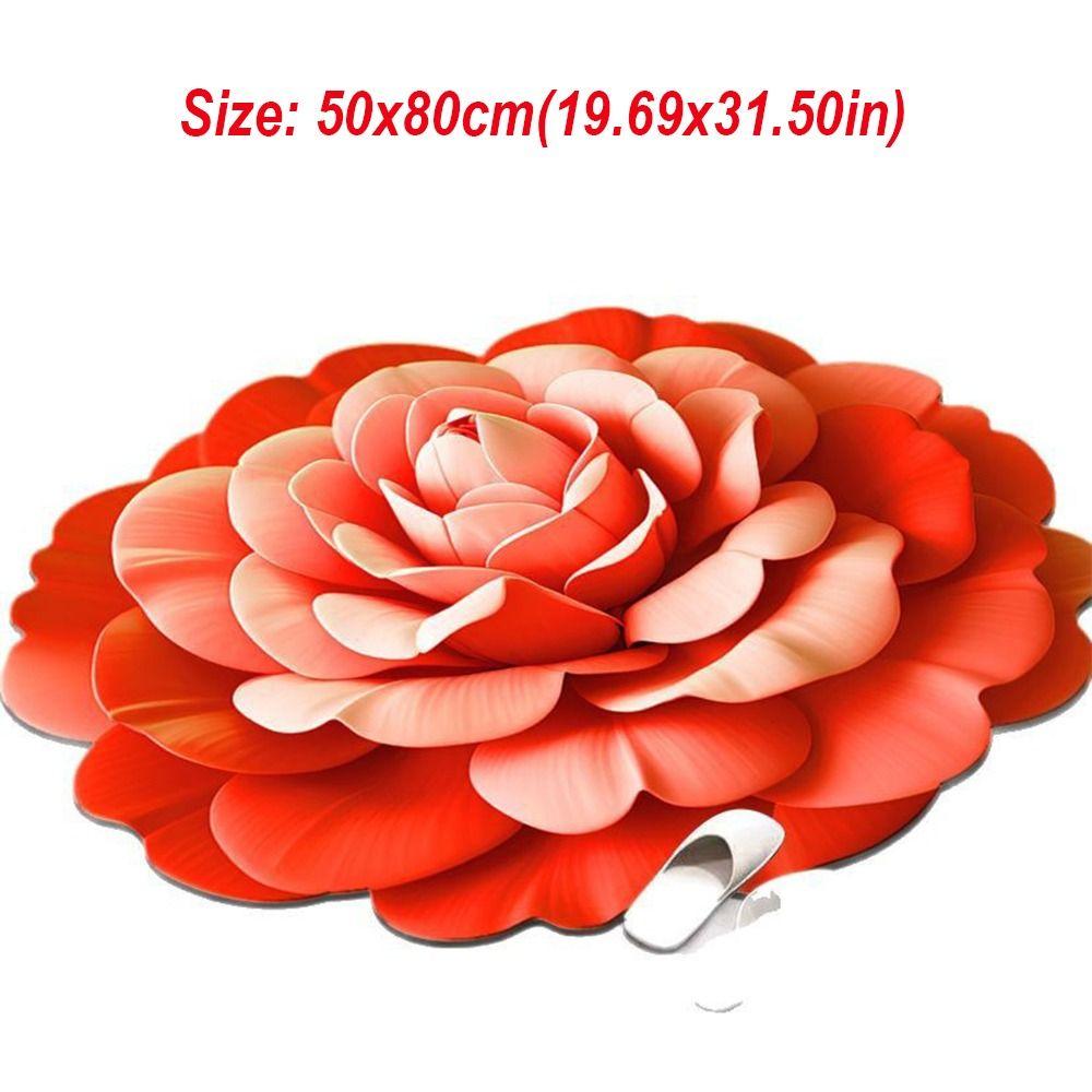 Special-shaped Peony Floor Mat Non-slip Door Gasket  for Living Room Tea Table Bedside