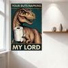 Vintage T-Rex Toilet Paper Metal Tin Sign - 'YOUR BUTTS NAPKINS' Retro Cartoonish Iron Poster for Bar Pub Home Wall Decor