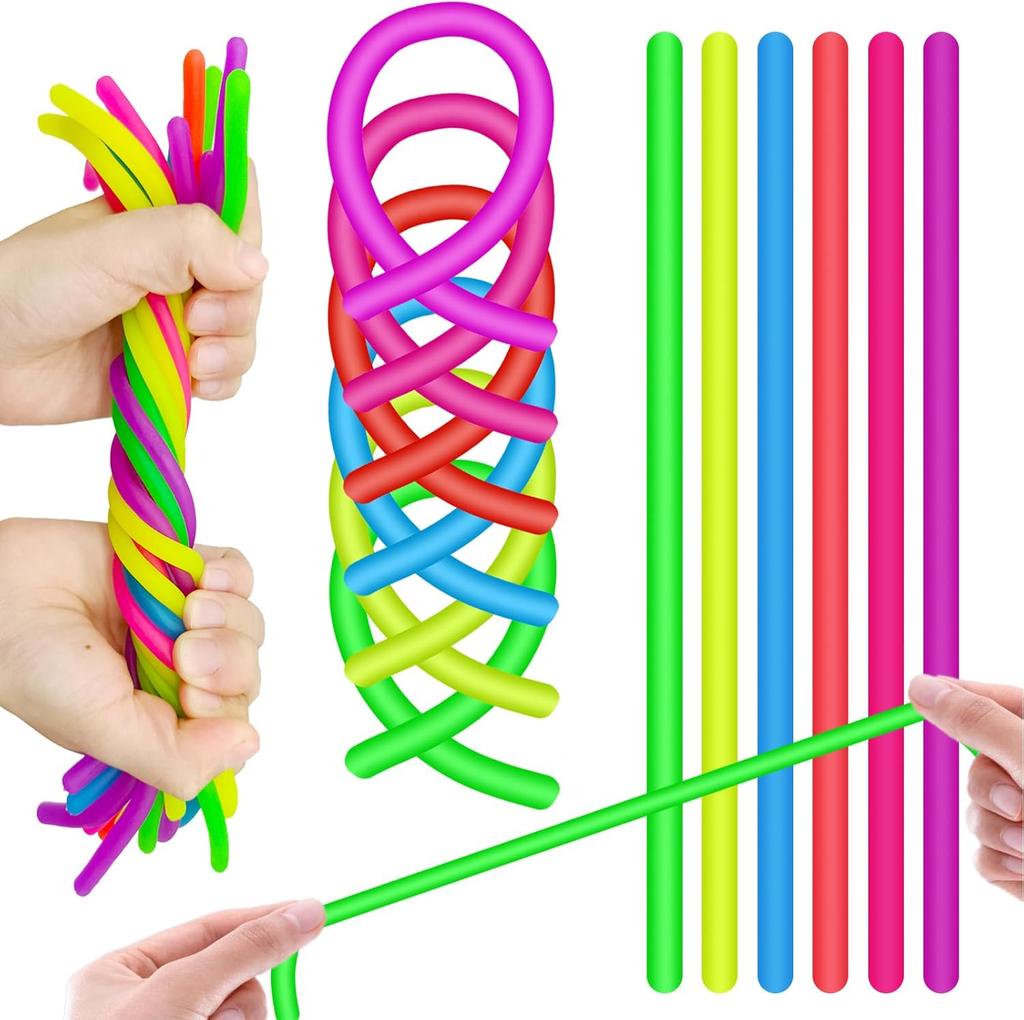10PCS Noodle Pack Stretchy Strings Fidget Toys Silent Fidget Toys Relieve Stress Adult Anxiety Stress Autistic ADD ADHD Autism