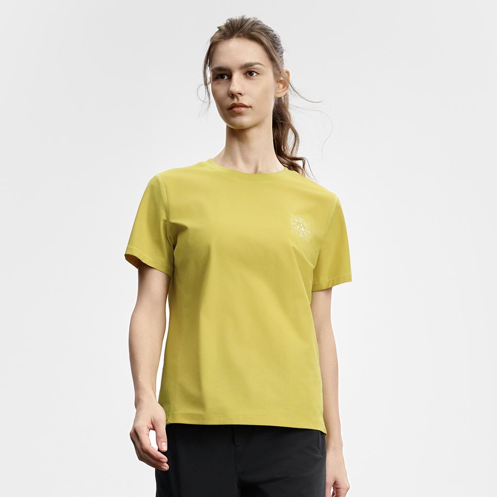 FILA Explorer Classic Versatile Comfortable Solid Color Breathable Lightweight Short Sleeve T-Shirt Women Tops A11W537111F-YE