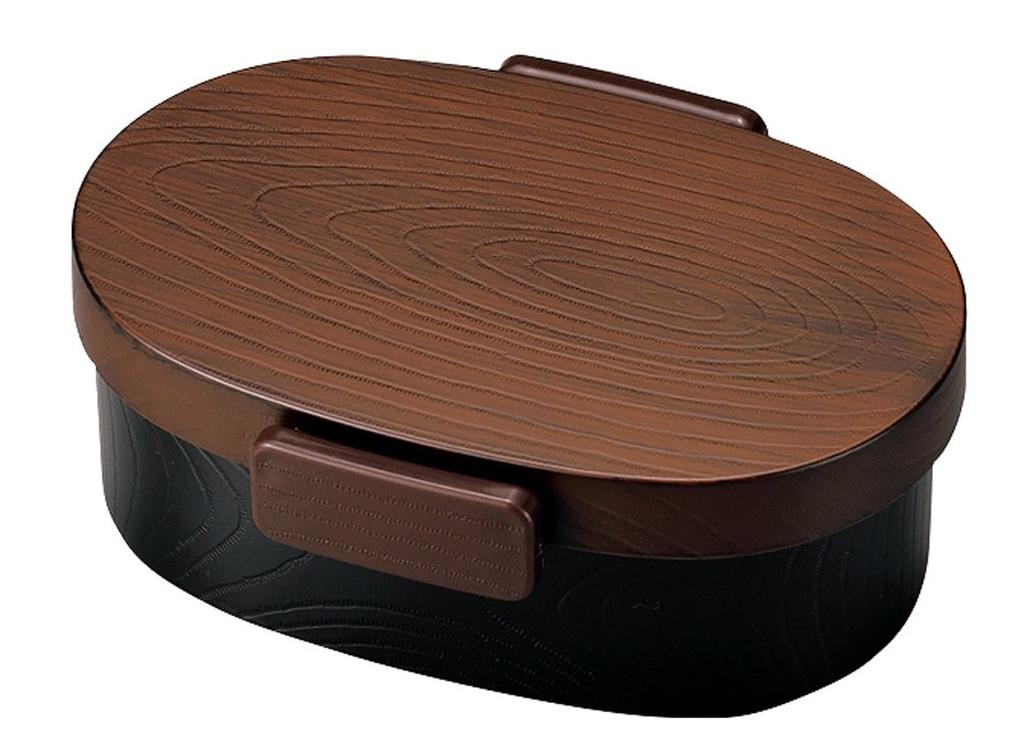 Tatsumiya 52903 Tight Type Wood Grain Oval Bento Small Tochigi Eye Tight Type