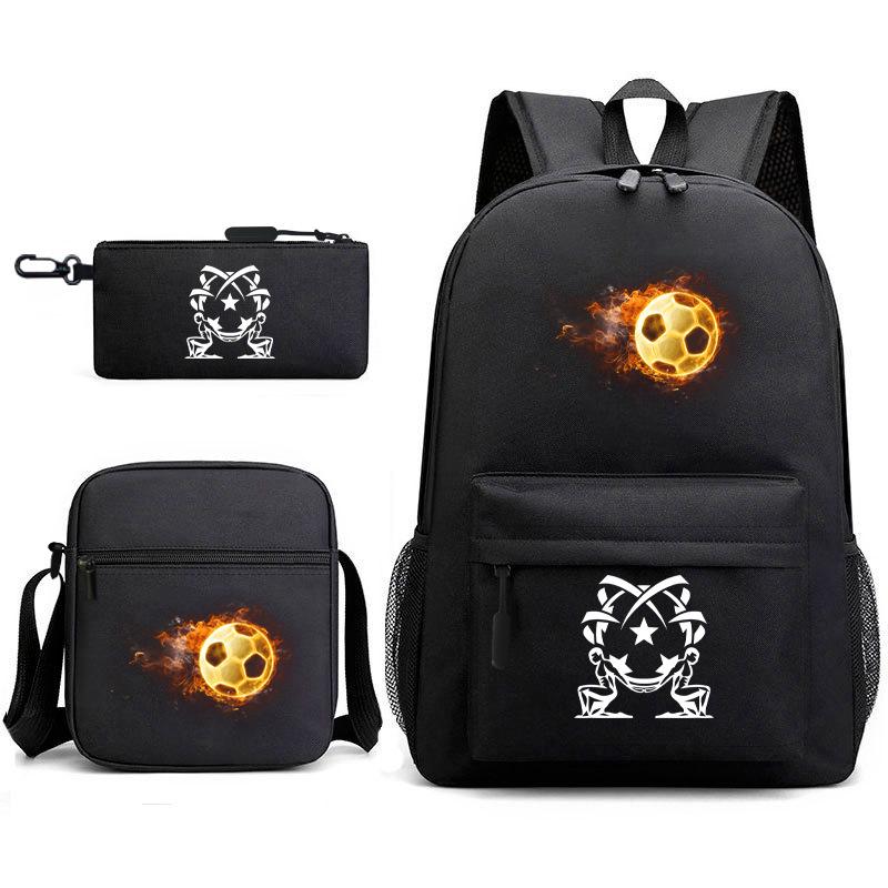 Sports Football Team Print Youth Primary and Secondary School Students C Luo Schoolbag Men and Women Leisure Travel Backpack CR7