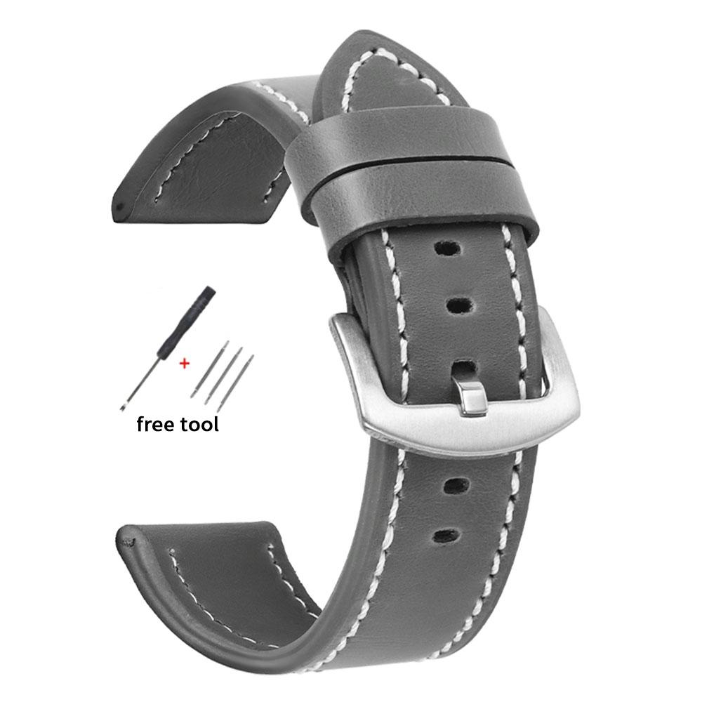 18mm 20mm 22mm 24mm Skórzany Pasek do Zegarka ze Skóry Bydlęcej dla Huawei Watch GT6/5/4 Bransoleta dla Xiaomi Mi Watch S3 S4 Sportowy Uniwersalny Pasek