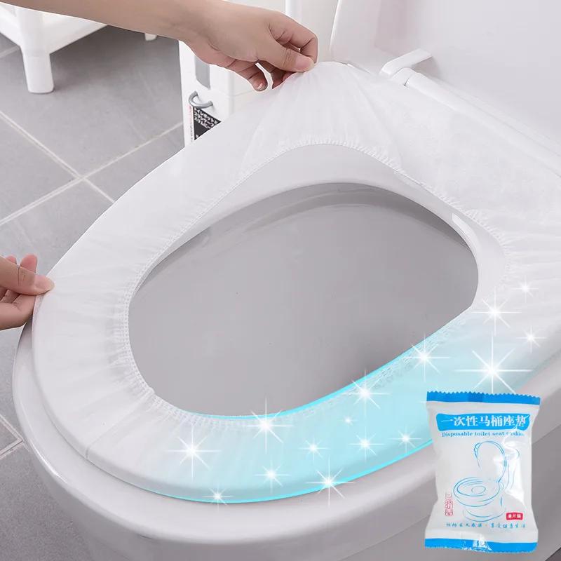 Disposable Toilet Seat Cover Waterproof Non-woven Travel Hotel Bathroom Protective Mat Single Packaging Seat Cushion Accessories