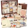 Kit Scrapbook Vintage Kit Junk Journal cu Materiale pentru Jurnalizare Scrapbooking Papetărie Caiet cu Pătrățele A6 Cadou DIY