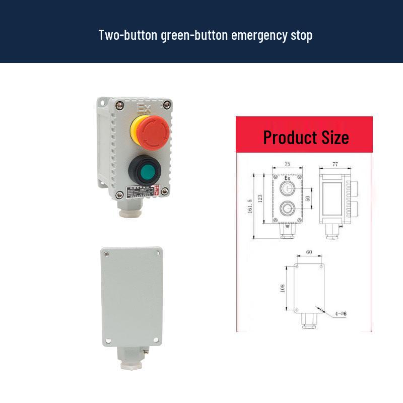 LA53 Explosion-Proof Emergency Stop & Self-Locking Control Switch Box (1H/2H/3H)