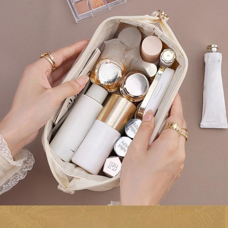 1Pc Rose Story Pu Waterproof Cosmetic Bag Large Capacity High Sense Travel Small Portable Female Ins Wind Grab Bag