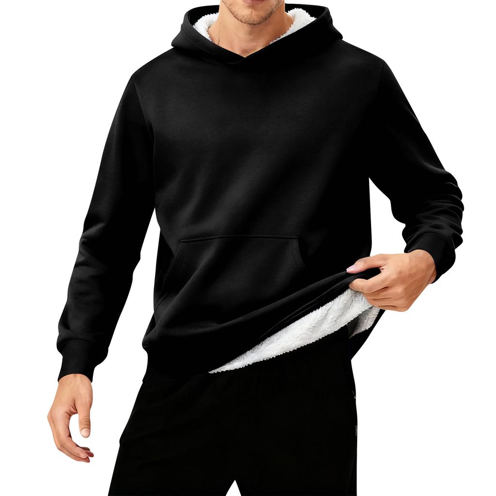 Men's Hooded Fleece-Lined Thick Warm Sweatshirt