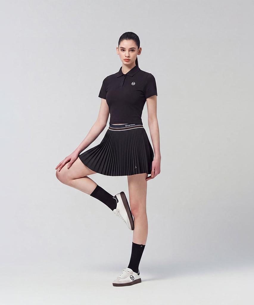 SERGIO TACCHINI W Colorband Flying Fine Pleats Skirt (Black)