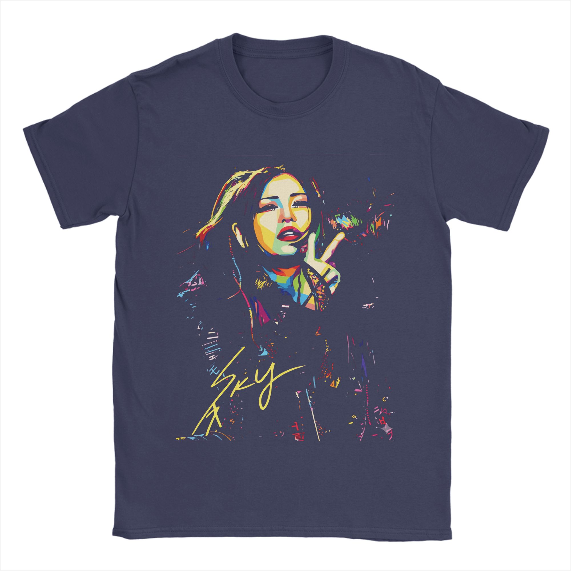 

Cool Iyo Sky Pop Art TShirts for Unisex Crew Neck Cotton T Shirt Short Sleeve Tees Adult Clothes 4XL