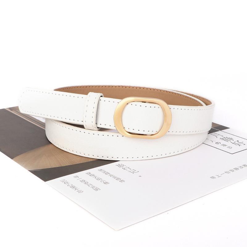 Holefree Versatile Womens Belt Black Slim Vintage Jeans Accessory Leather Pu