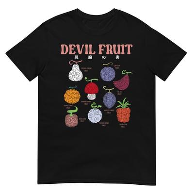 One Piece Anime Devil Fruit Varieties Illustration T-Shirt
