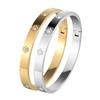 Women's Four-Leaf Clover Titanium Steel Bracelet with Inlaid Diamonds - Fashionable, Non-Fading Jewelry