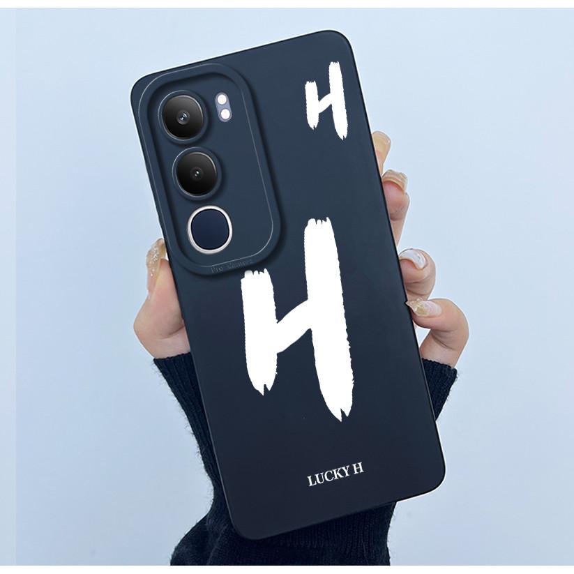 For Vivo Y19s V2149 Cover Case Lucky Initial Letter Couple Silicone Soft Matte Phone Bumper for Vivo Y19s 4G Y29 5G Casing