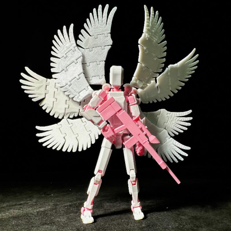 Cartoon Movable Figure With Wings Assembleable Male And Female Luminous Figure Toys