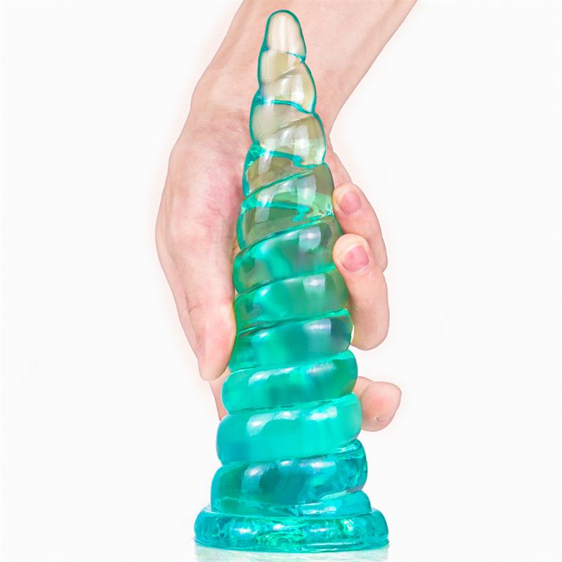 Kackkopf Eierlos Transparent Penis Groß Simulation Falscher Penis Kristall Weibliches Masturbationsgerät Analer Stöpsel Erwachsenenprodukte