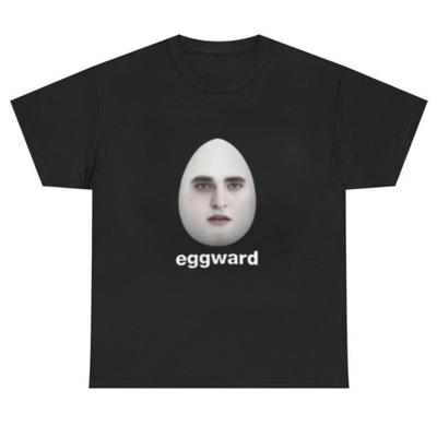 Eggward Meme T-Shirt, Weirdcore Graphic Tee, Surreal Humor Apparel, Unisex Black Cotton