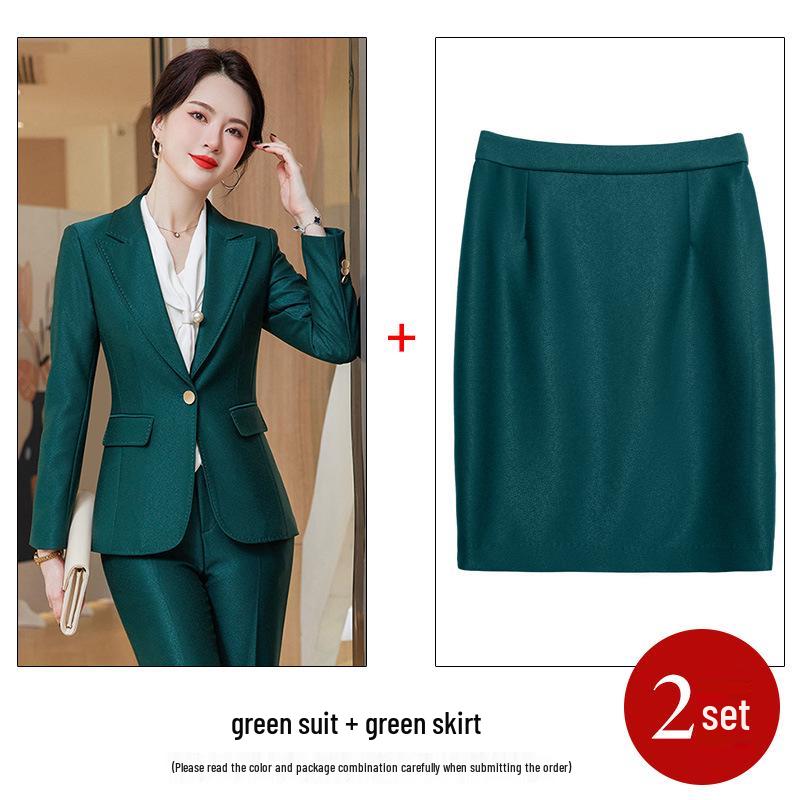 Conjunto de Traje Rojo para Mujer - Otoño/Invierno 2023 Estilo Profesional