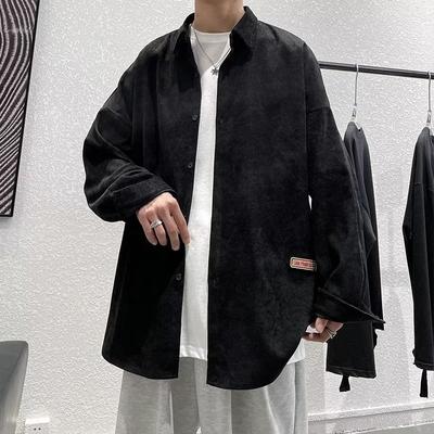 Herbst und Winter Neues Cordhemd Herren Japanischer Retro Schlicht Künstlerisch Locker Modemarke Lässig Langarmhemd Mantel