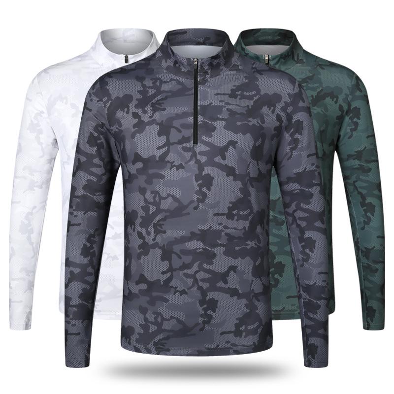 Men's Quick-Dry Half-Zip Camouflage Sports Jacket