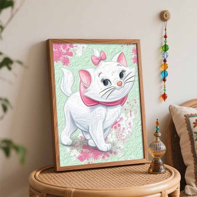 Disney Marie Cat Oil Paint by Numbers Painting Kit Handmade Diy Home Decor Gifts Wall Art Craft for Living Room Bedroom Aesthetic