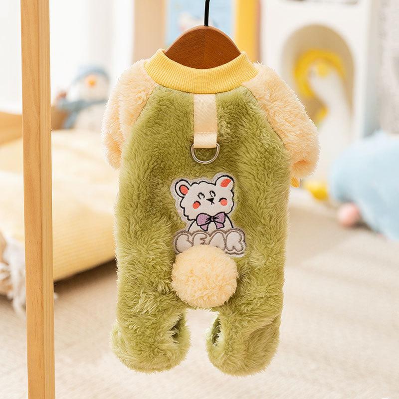 Haine cu patru picioare pentru câine mic, toamnă și iarnă, cățeluș, pisoi, salopetă ursuleț teddy, accesorii pentru animale de companie, haine pentru câini