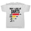 Warum ich beim Darts verliere Lustige Dartsspieler T-Shirts Sommer Grafik Streetwear Kurzarm Geburtstagsgeschenke T-Shirt Herrenbekleidung