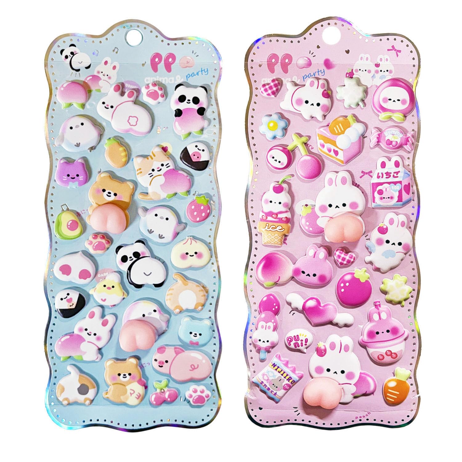 

Set of 2 Cute 3D Cartoon Stickers Fluffy and Squishy Butt Stickers Perfect for DIY and - - Diaries, Journals, Gifts!