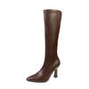 Fashion Sharp pointed high tube thin heel high-heeled boots for women simple comfortable versatile stylish height increasing boots