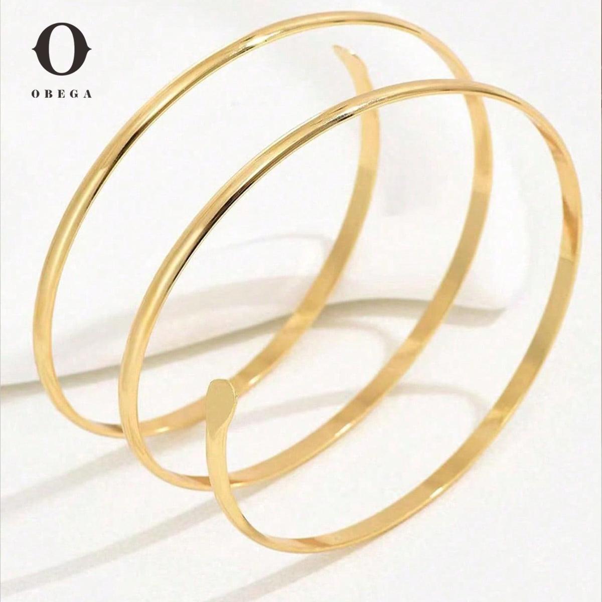 

Obega Hip Hop Multicolor Multilayer Bangle For Women Fashion Gold Color Simple Bracelet Minimalist New Trendy Girl Jewelry