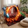 Flaming Football Fiesta Theme blanket Lightweight Warm Flannel Blanket Decorative Throw Blanket for Home Decoration