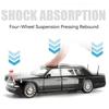 1:24 HONGQI 70TH H9 Miniature Model Toy Cars Alloy Diecast Sound Light Doors Opened Pull Back Simulation Car Toys for Kids Gifts