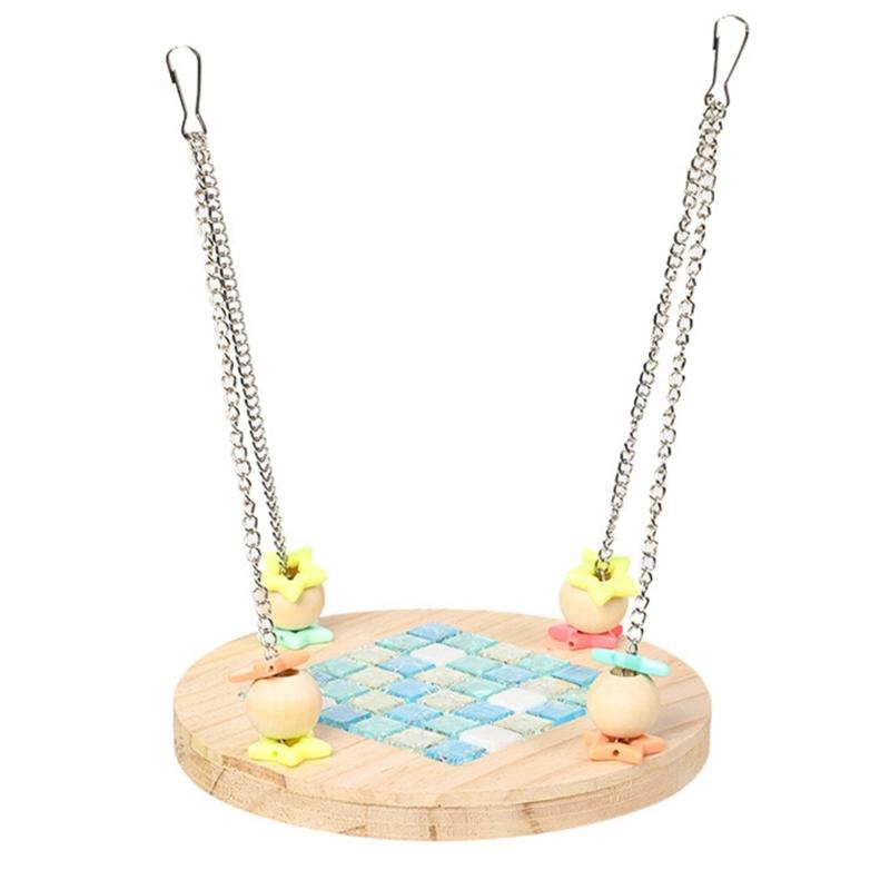 Small Animal Hammock Bed with Cooling Marble Pad Wood Pet Swing for Parrot Hamsters Small Pet Supply 1